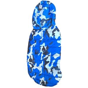 🌈 6/$60 Brett Michaels Dog Hoodie Puffer Jacket Blue Black Silver Size Large